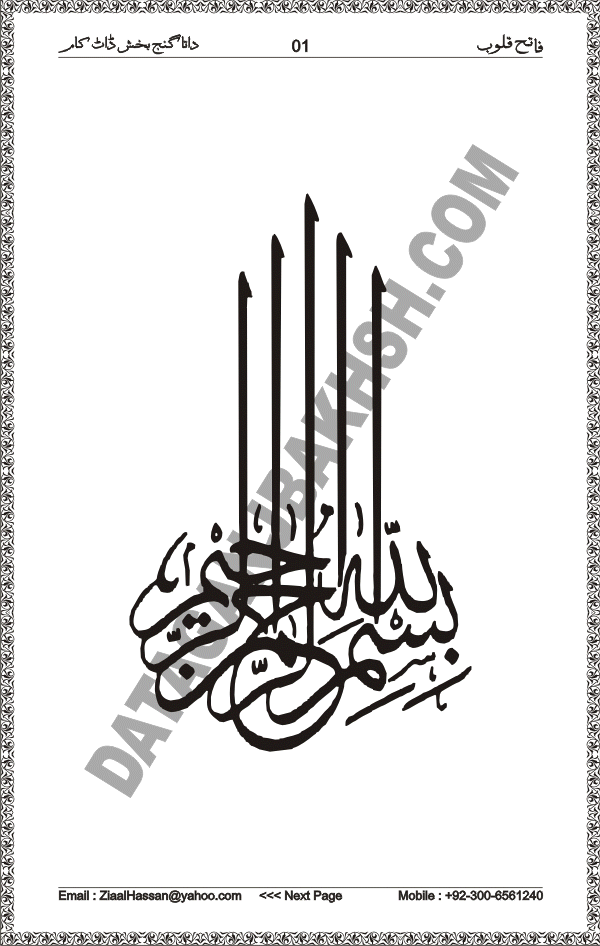 DataGanjBakhsh.Com | Fateh Qaloob | A Research Book About Hazrat Data Ganj Bakhsh Written By Saleem Hammad Hajveri Page 001