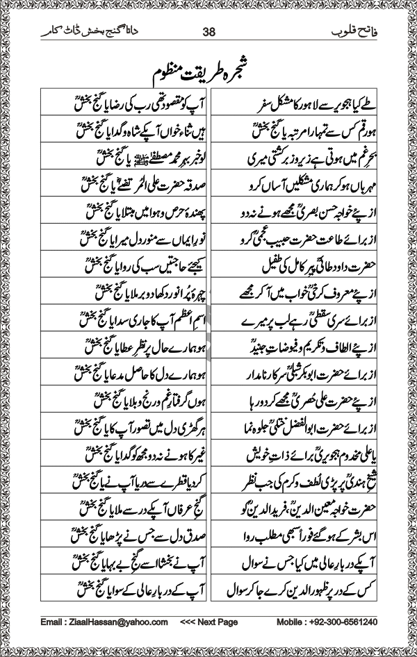 DataGanjBakhsh.Com | Fateh Qaloob | A Research Book About Hazrat Data Ganj Bakhsh Written By Saleem Hammad Hajveri Page 038